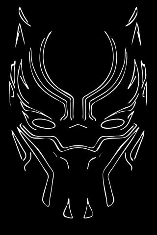 Black panther, mask, minimal, art, 240x320 wallpaper