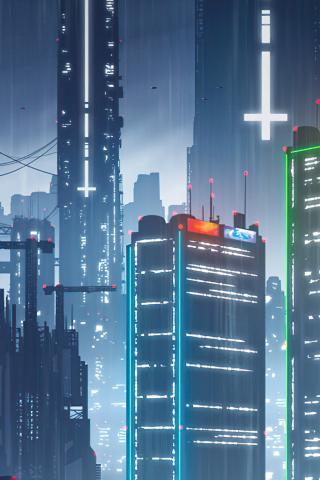 The Proximity, fantasy, cyber city, art, 240x320 wallpaper