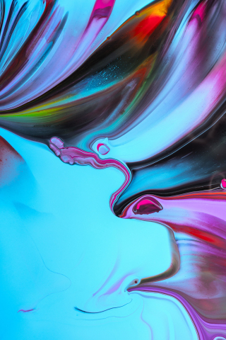 Paint, mixing liquid art, colorful, 240x320 wallpaper