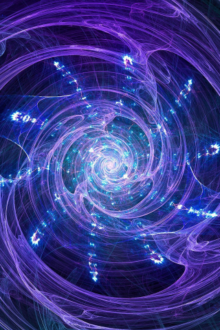 Fractal, bright blue swirling, abstract, 320x480 wallpaper