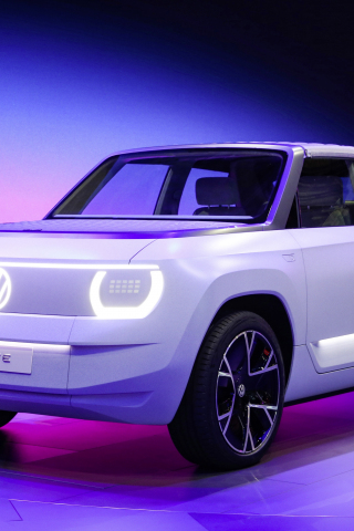 Volkswagen ID. Life, white electric car, 2021, 240x320 wallpaper
