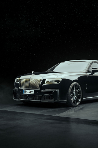 Rolls Royce Black Badge Ghost, luxury car, 2022 model, 240x320 wallpaper