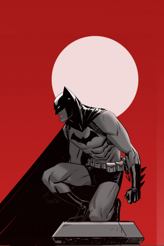 Batman and gotham, minimal, artwork, 240x320 wallpaper