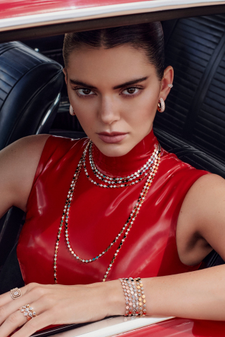 2023 Kendall Jenner, Messika Campaign, red, 320x480 wallpaper