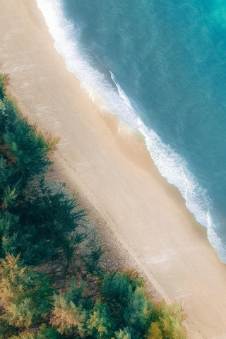Exotic beach, aerial view, nature, 240x320 wallpaper