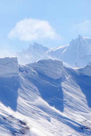 Landscape, winter, snow mountains, 240x320 wallpaper