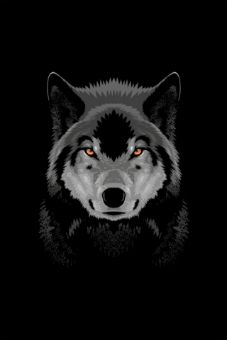 Wolverine, wolf, OLED, dark, 240x320 wallpaper