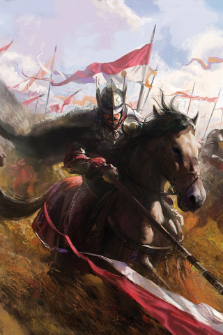 Battle, warriors, art, 240x320 wallpaper