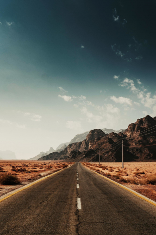 Landscape, highway, lone road, sky, 240x320 wallpaper