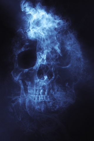 Skull, smoke, minimal, 240x320 wallpaper