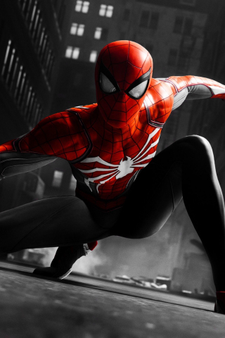 Black and red, suit, Spider-man, video game, 240x320 wallpaper