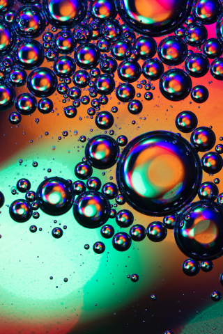 Transparent bubbles, close up, 240x320 wallpaper