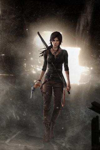 Lara Croft, explorer, game, 240x320 wallpaper