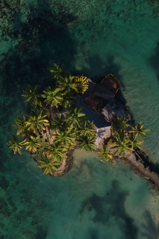 Warwick resort, Fiji, sea, holiday, aerial view, 240x320 wallpaper