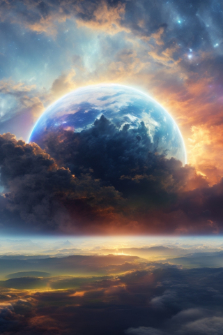 Another world, new planet, 2023 sci-fi art, 240x320 wallpaper