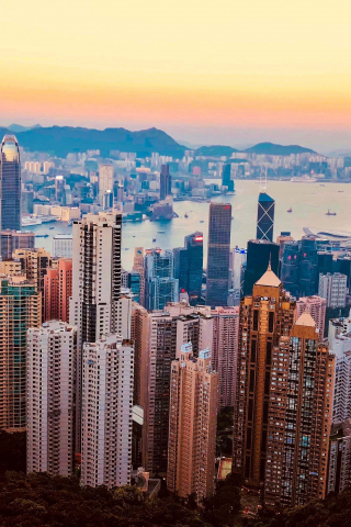 Buildings, cityscape, Hong Kong, skyscrapers, 240x320 wallpaper