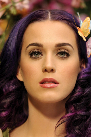 Katy Perry, colored hair, singer, 2018, 240x320 wallpaper