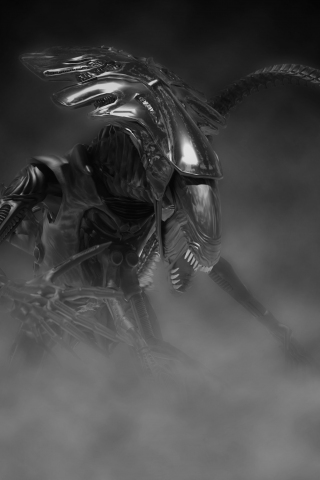 Alien, predator, creature, digital art, dark, 240x320 wallpaper