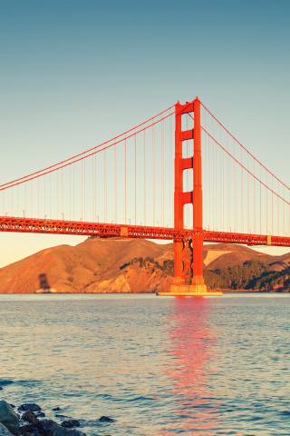 Bridge, architecture, Golden Gate Bridge, San Francisco, 240x320 wallpaper