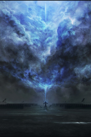 Dark tower, magic, fantasy, clouds, art, 240x320 wallpaper