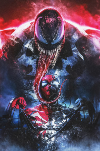 Venom and spiderman, dark, 240x320 wallpaper