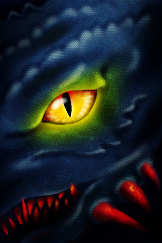 Dragon eye, fantasy, close up, art, 240x320 wallpaper