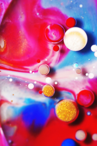 Spheres, colorful, cells, abstract, 240x320 wallpaper