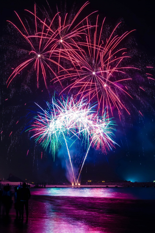 Celebration, fireworks, sky, 240x320 wallpaper