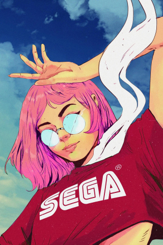Sega's stylish girl, art, 240x320 wallpaper