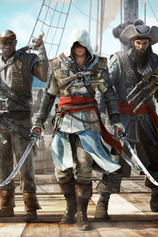Assassin's Creed IV: Black Flag, warrior, pirates, 240x320 wallpaper