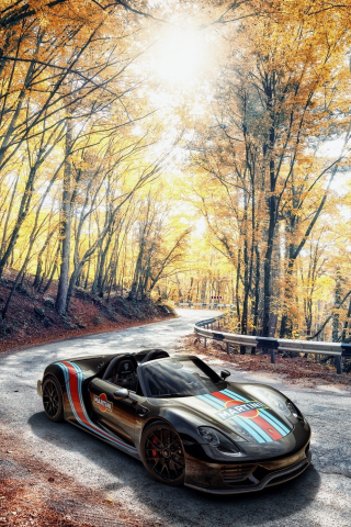 Outdoor, Porsche 918 Spyder, sports car, 240x320 wallpaper