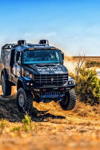 Desert, rallying, Truck, sports, race, 240x320 wallpaper