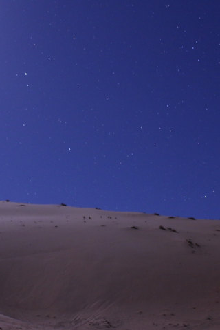 Desert, landscape, starry night, nature, 240x320 wallpaper