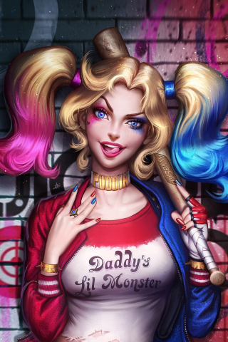 Download wallpaper 240x320 harley quinn, beautiful villain, dc ...