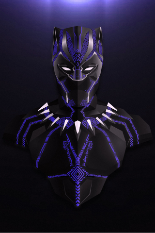 Black panther, avengers: infinity war, minimal, fan artwork, 240x320 wallpaper
