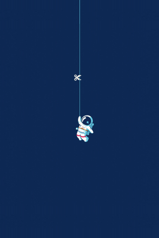 Astronaut, hang, minimal, 240x320 wallpaper