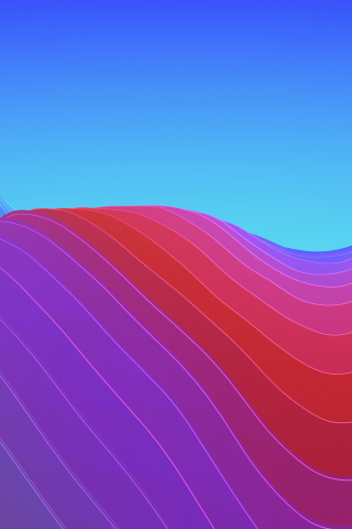 Waves, abstract, gradient, iOS 11, colorful, iPhone x, stock, 240x320 wallpaper