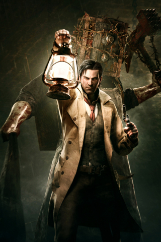 The evil within, video game, fighter, lantern, 240x320 wallpaper