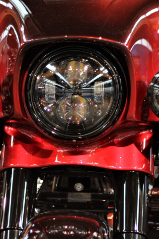 Harley-Davidson, motorcycle, headlight, 240x320 wallpaper