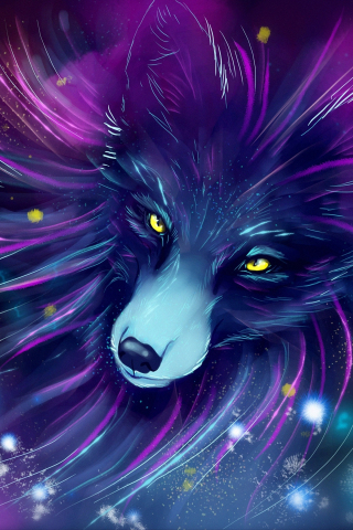 Wolf head, fantasy, art, 240x320 wallpaper