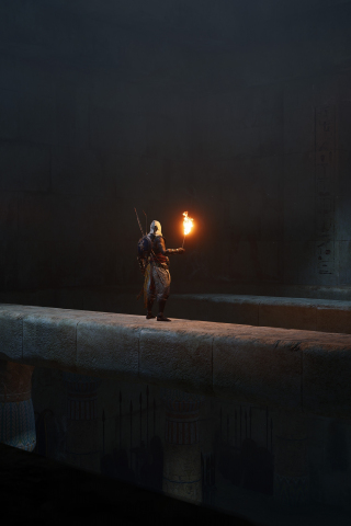 Dark, Assassin's Creed: Origins, video game, warrior, 240x320 wallpaper