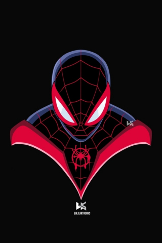 Spider-man, Miles Morales, minimal, art, 240x320 wallpaper