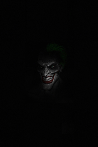 Joker's face, dark, minimal, 240x320 wallpaper