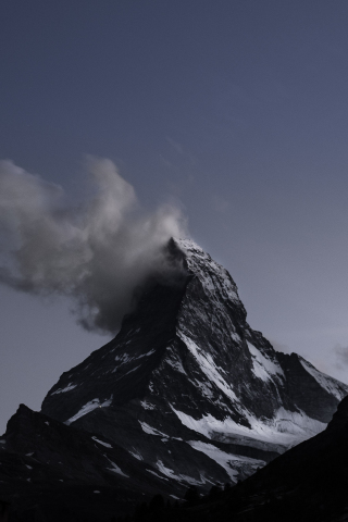 Matterhorn, mountains, sky, clouds, 240x320 wallpaper