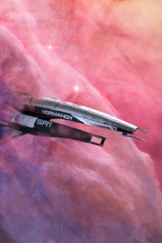 Mass Effect, video game, space, clouds, spacecraft, 240x320 wallpaper