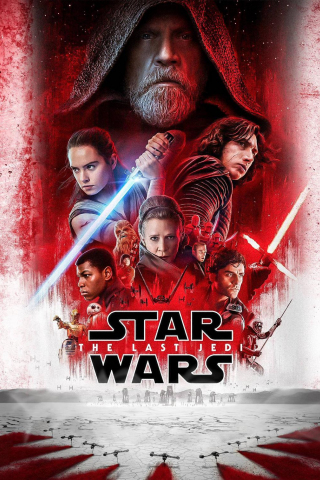 Star Wars: The Last Jedi, 2017 movie, poster, red, 240x320 wallpaper