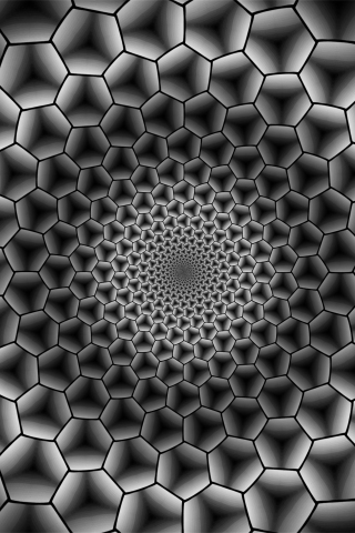 Abstract, texture, hexagons, Immersion, BW, 240x320 wallpaper
