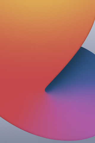 Orange-pink-blue shape, iPad OS 14, 240x320 wallpaper