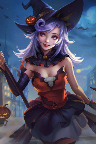 Happy halloween, gorgeous witch, 2020, 240x320 wallpaper