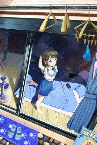 Cute girl, anime, original, art, 240x320 wallpaper